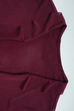 Deep V Neck Ruffle Trim Top High Slit Skirt Set