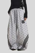 All Over Star Stripe Barrel Leg Sweatpants
