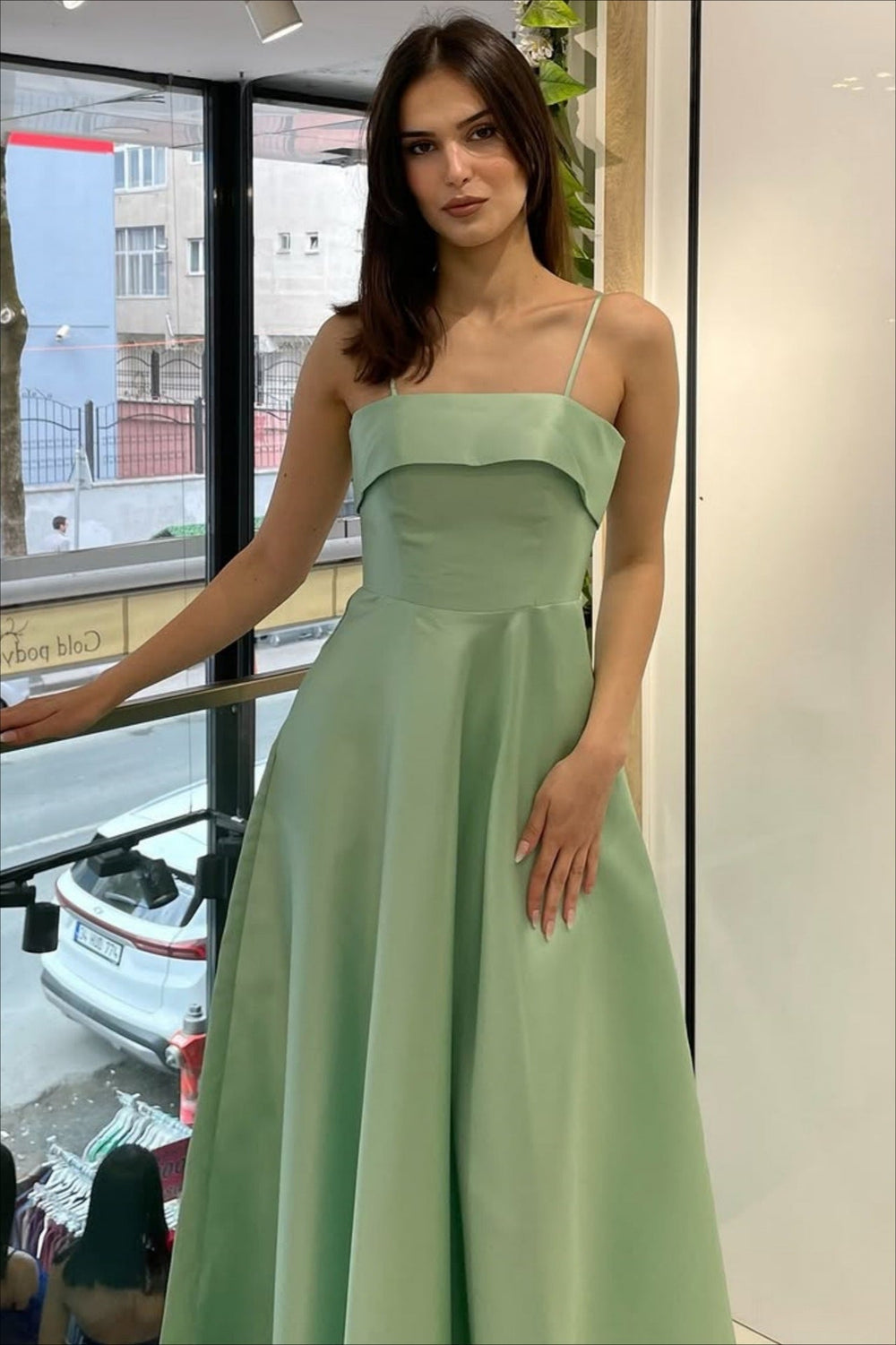 Elegant Satin Slip Vintage Formal Dress