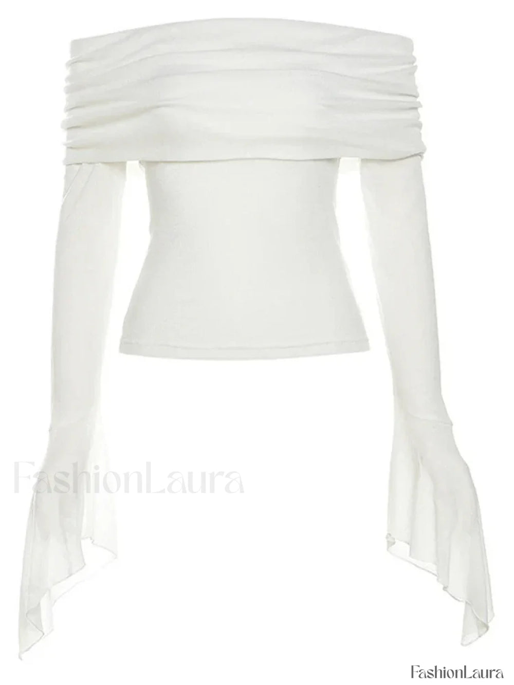 Aesthetic Slash Neck Long Sleeve Tee