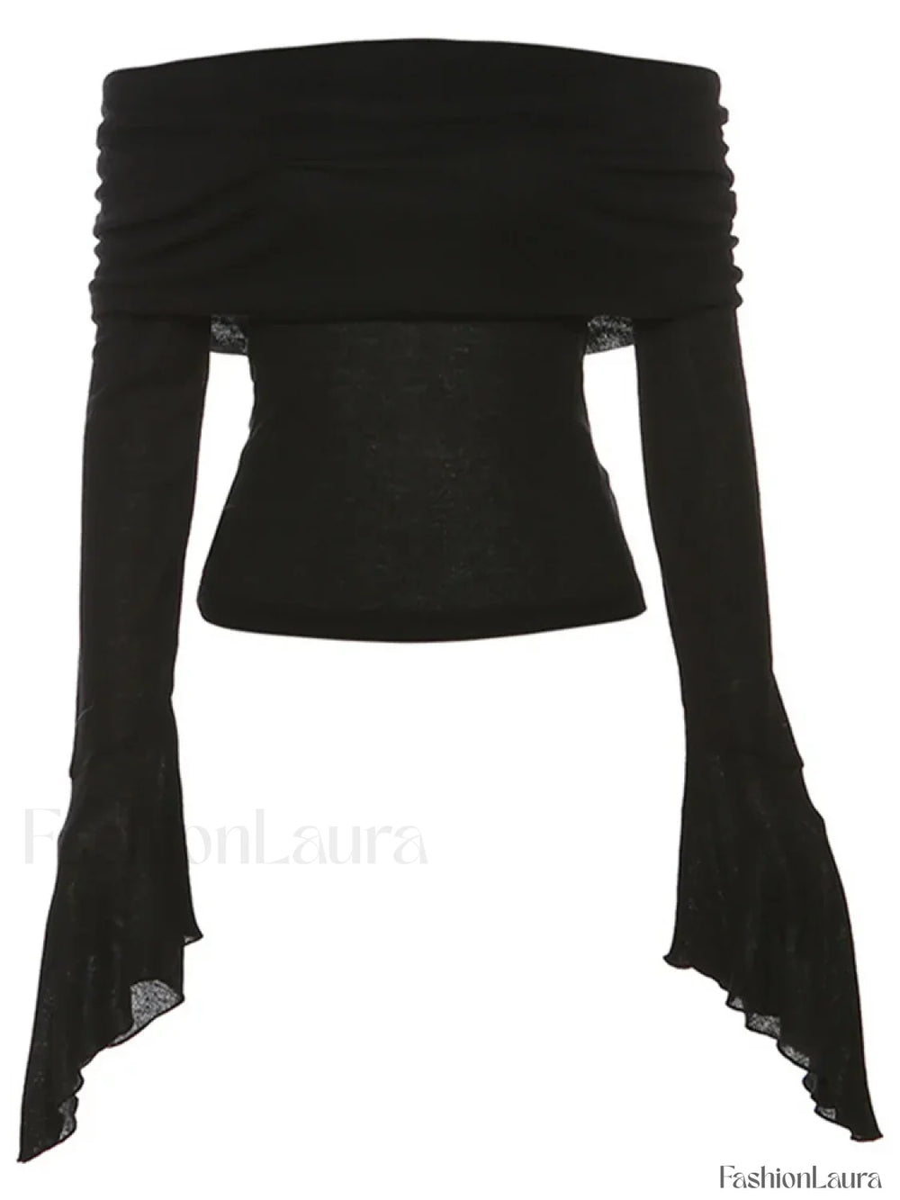 Aesthetic Slash Neck Long Sleeve Tee