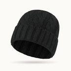 Solid Color Ribbed Ponytail Beanie Hat