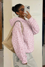 Leopard Print Loose Long Sleeve Casual Hoodie