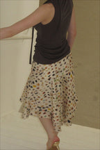 Acetate Lyocell Psychedelic Dot Midi Skirt