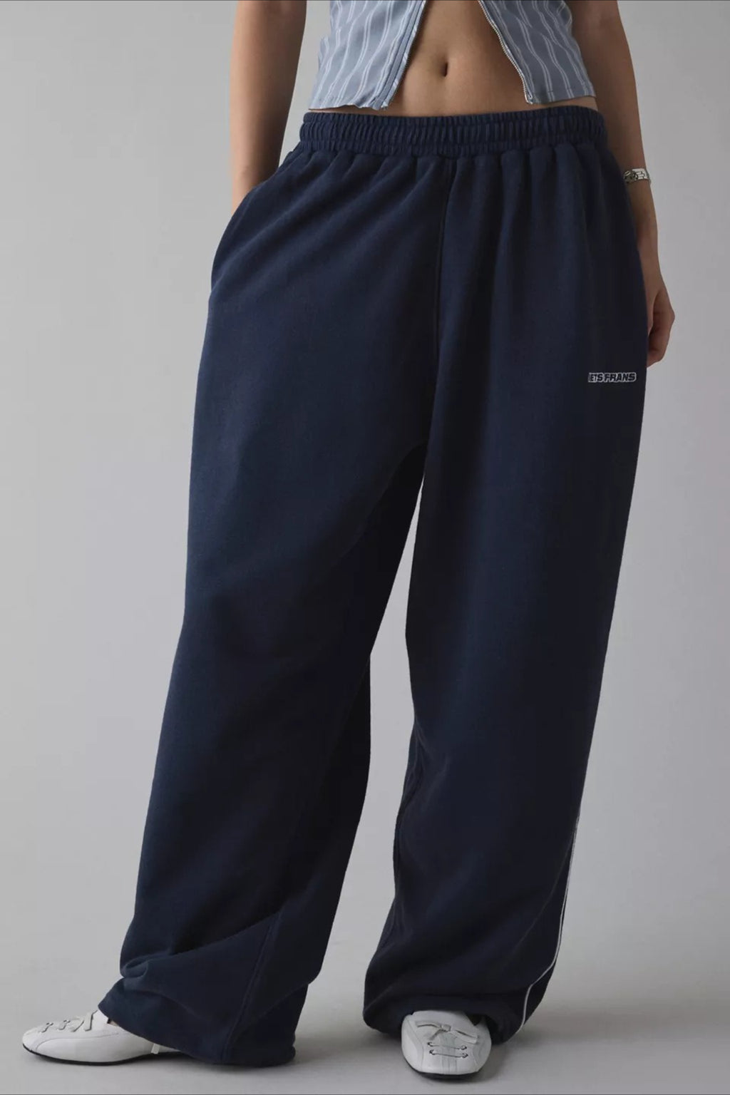 Long Embroidered Relaxed Knit Pants