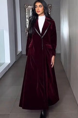 Velvet Duster Lapel Overcoat