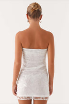 Strapless Sequin Embroidery Bodycon Mini Floral Dress