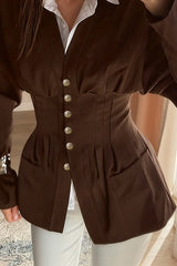 Slim Fit Pleated Blouse