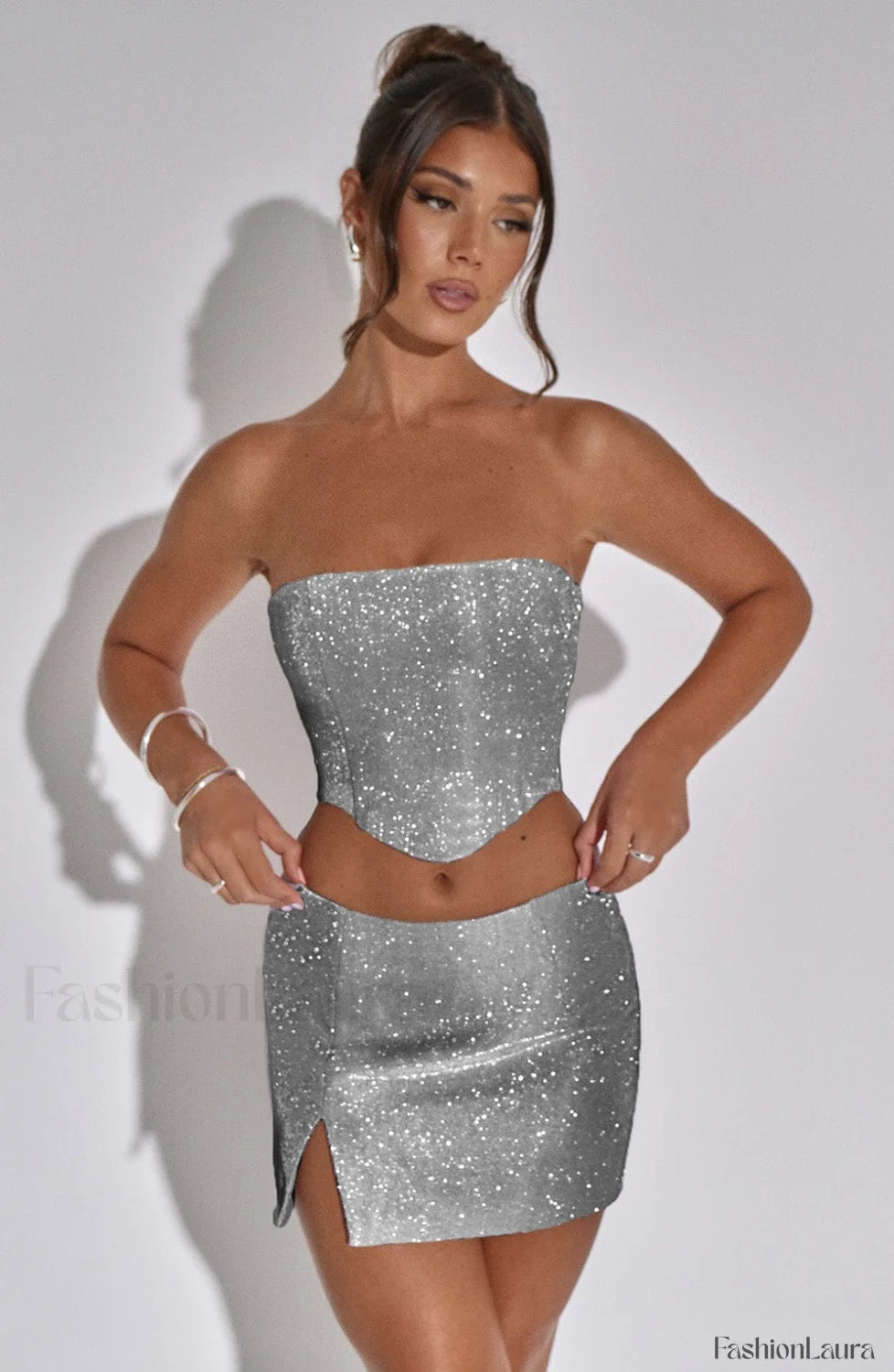 Aimee Top Graceful Silver L Shirts & Tops
