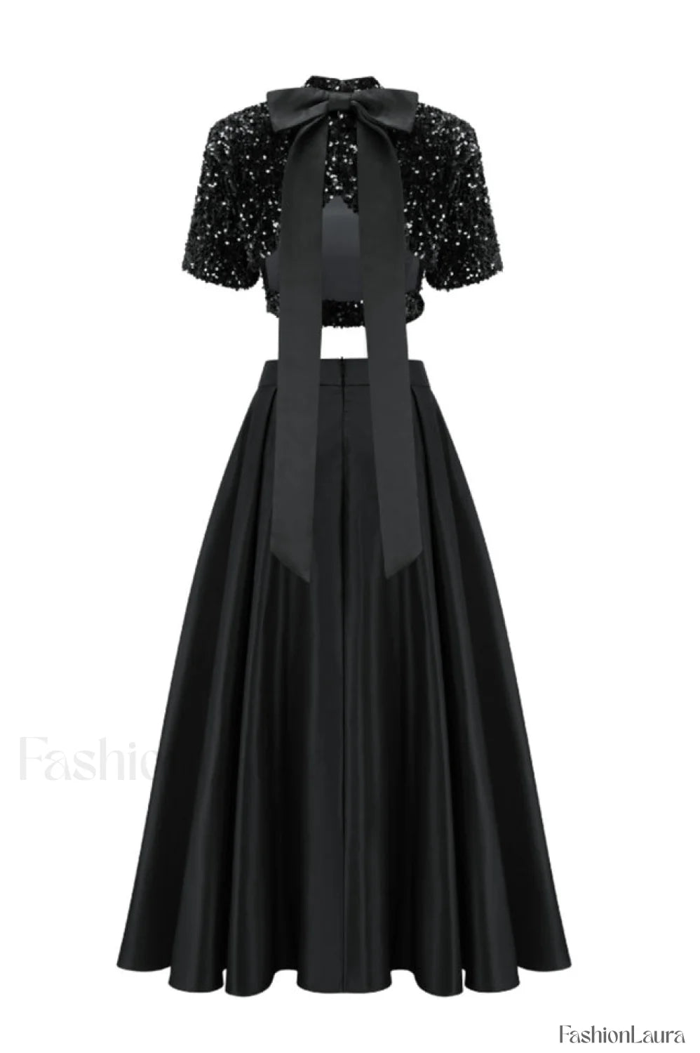 Aisha Sequin Bow Charming Lace Up Set
