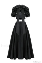 Aisha Sequin Bow Charming Lace Up Set