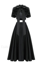 Aisha Sequin Bow Charming Lace Up Set