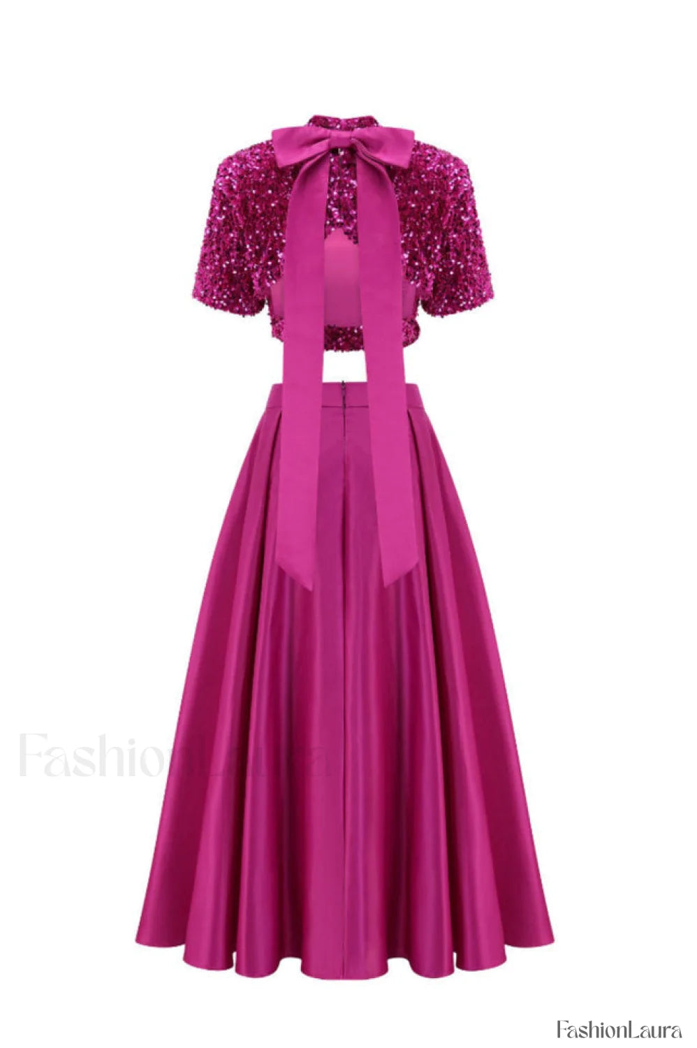 Aisha Sequin Bow Charming Lace Up Set
