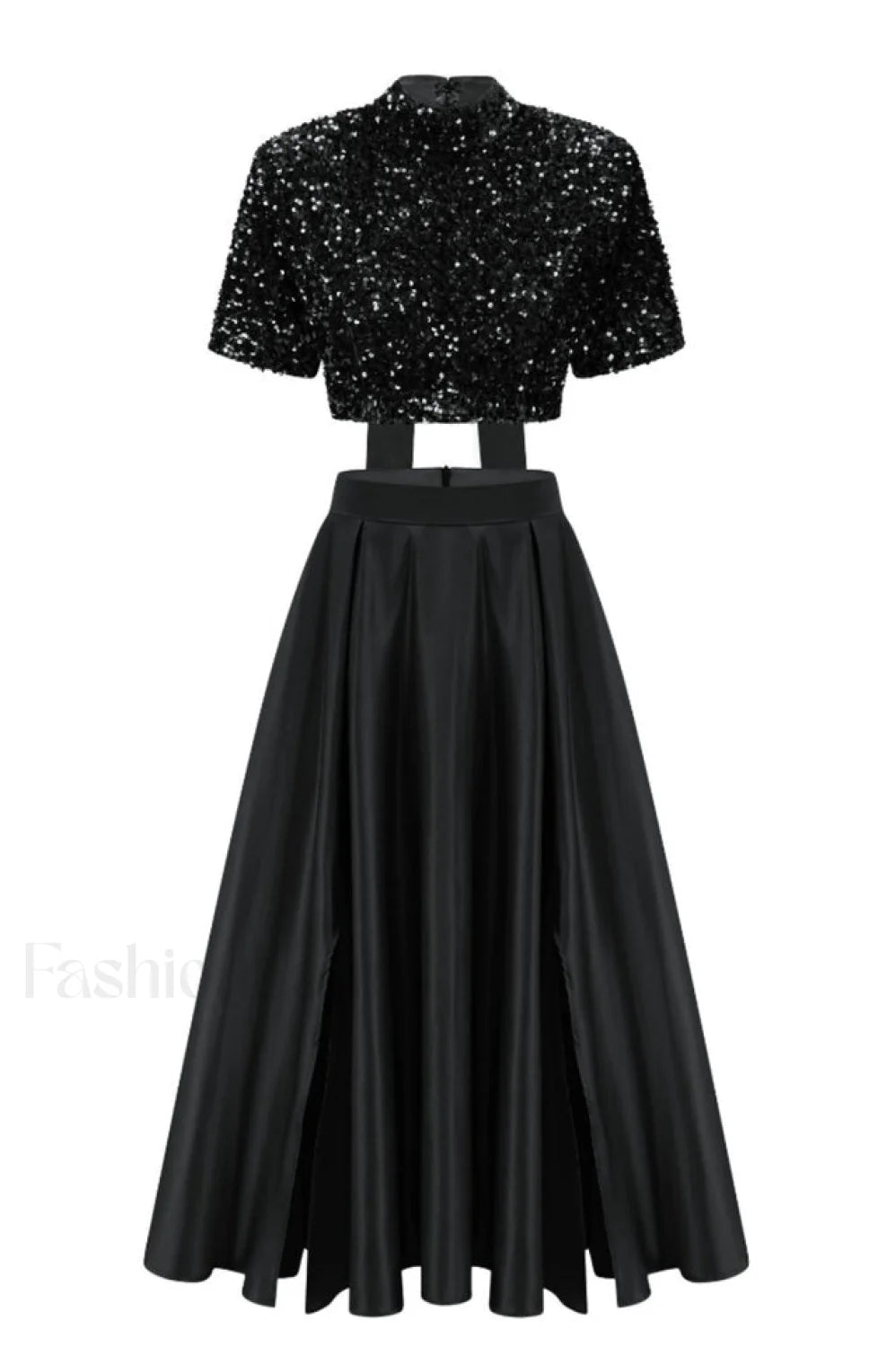 Aisha Sequin Bow Charming Lace Up Set S / Black