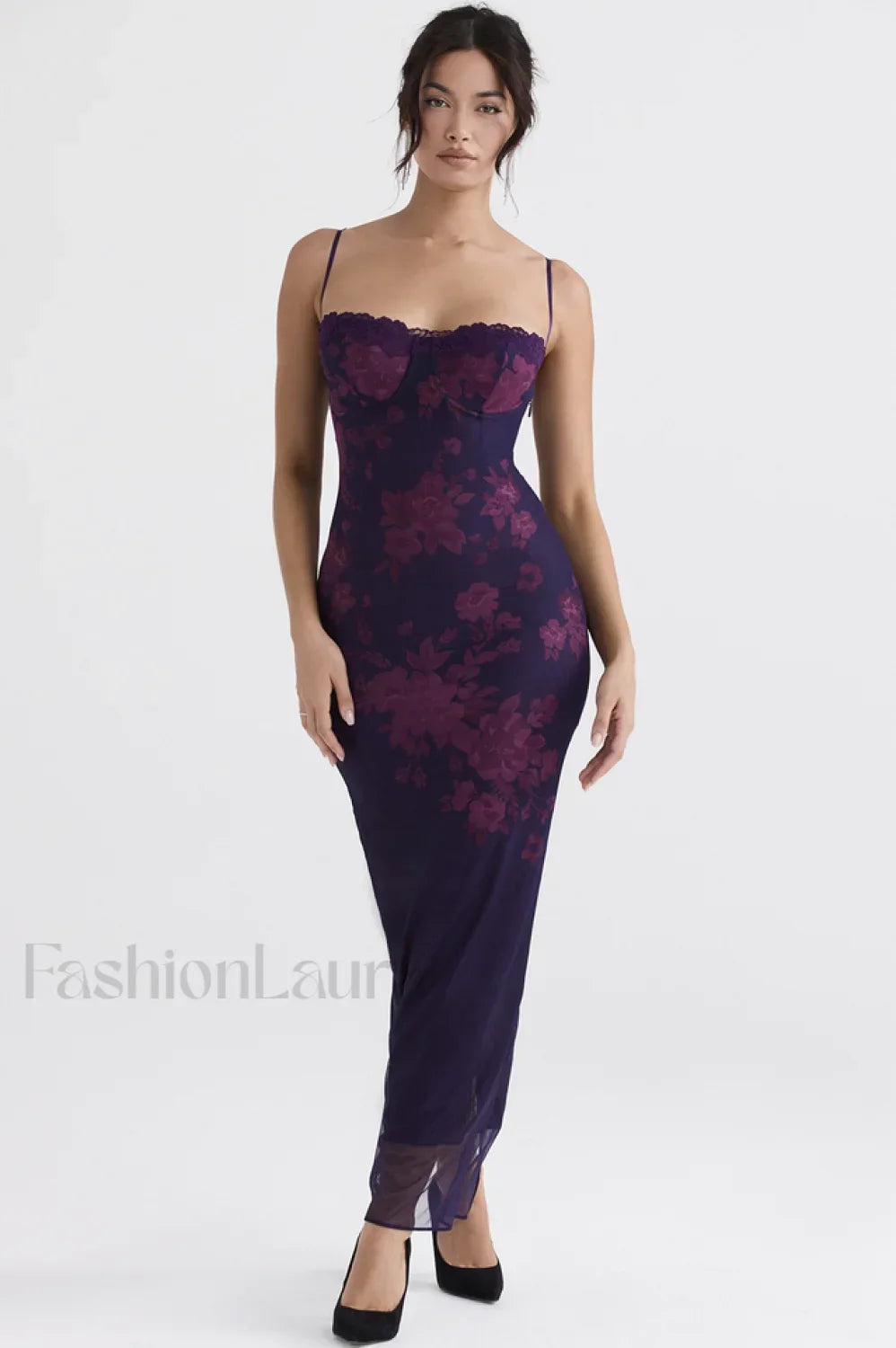 Aiza Purple Stylish Floral Dress XS / Purple Main image