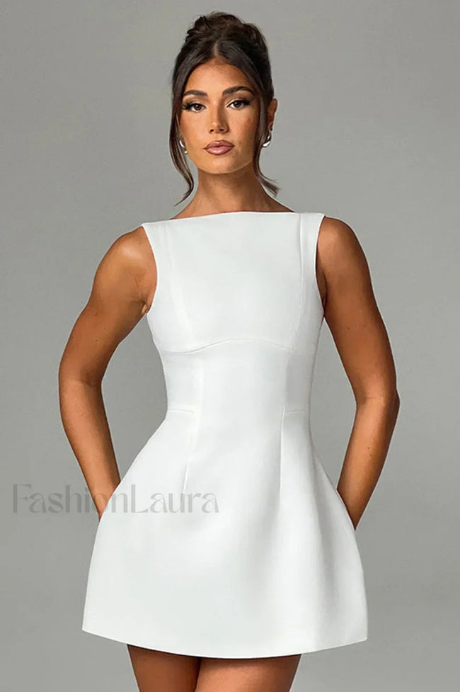 Alana Elegant Mini Dress M / Ivory Main image