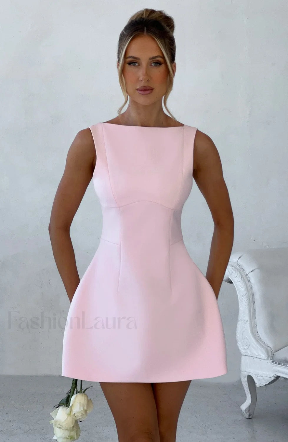 Alana Mini Graceful Dress Blush Dress