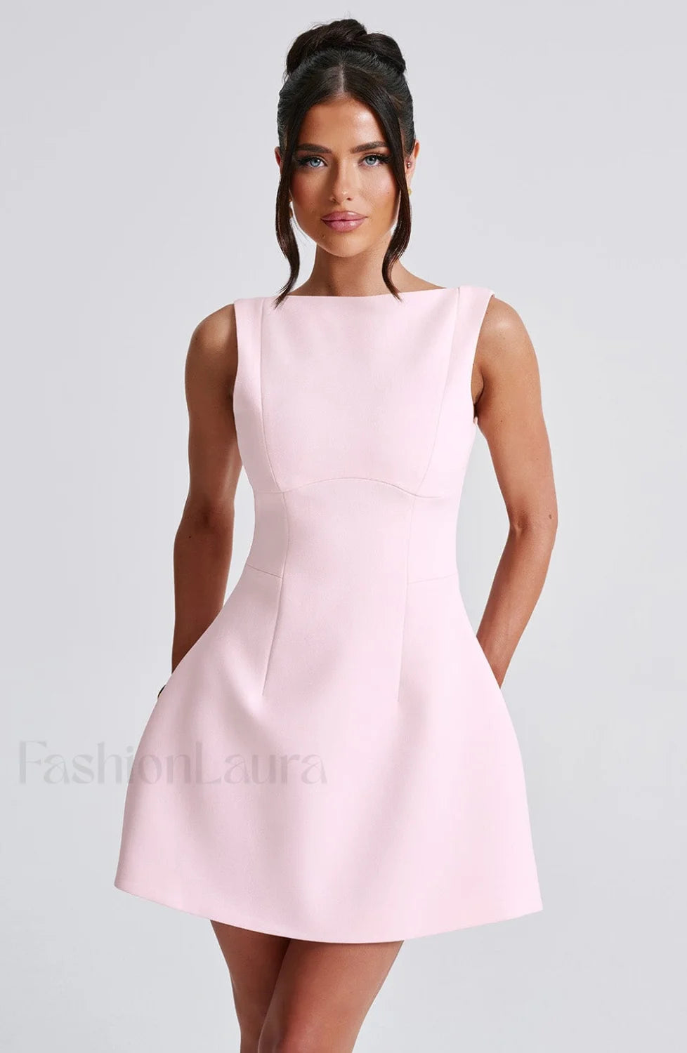 Alana Mini Graceful Dress Blush Dress