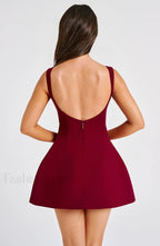 Alana Mini Graceful Dress Wine Dress