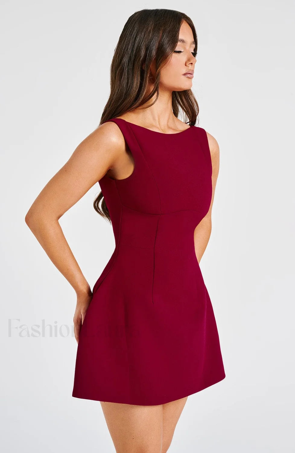 Alana Mini Graceful Dress Wine Dress