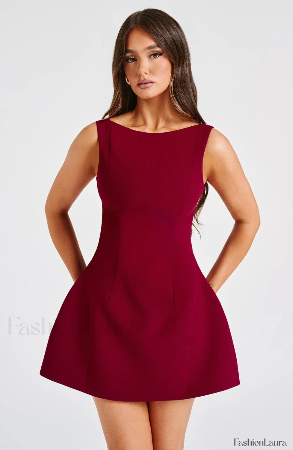 Alana Mini Graceful Dress Wine Dress