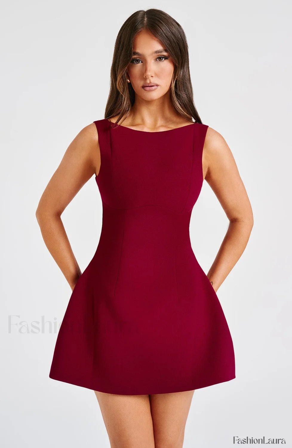 Alana Mini Graceful Dress Wine Dress