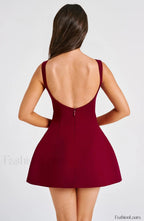 Alana Mini Graceful Dress Wine Dress