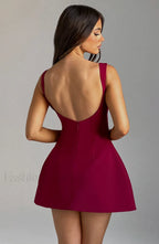 Alana Mini Graceful Dress Wine Dress