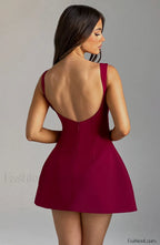 Alana Mini Graceful Dress Wine Dress