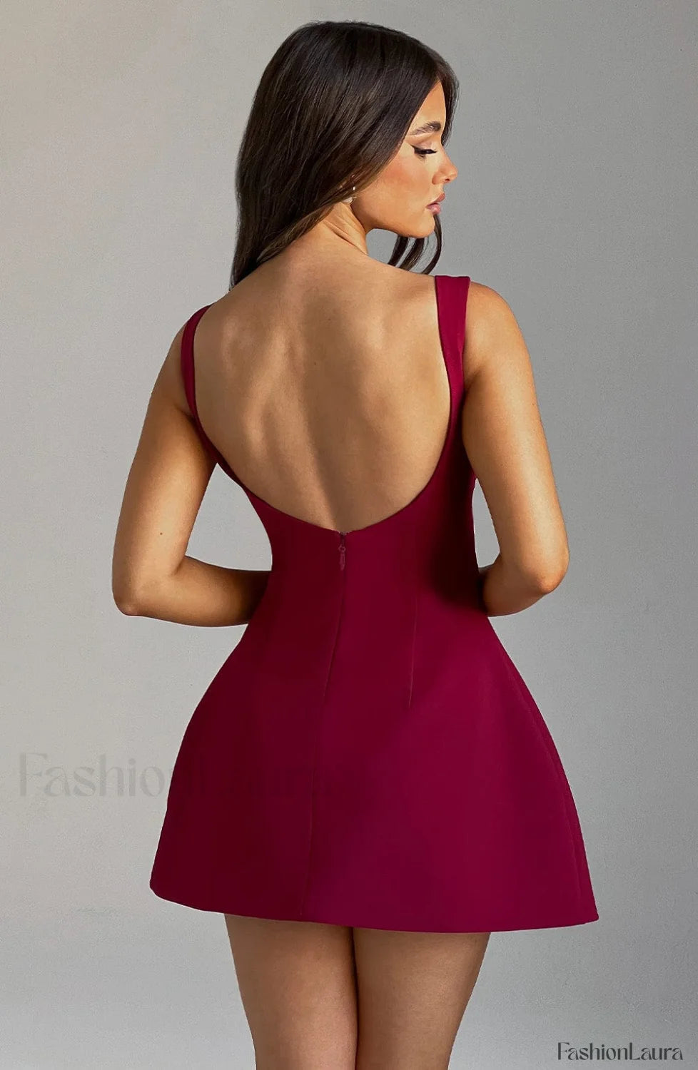 Alana Mini Graceful Dress Wine Dress