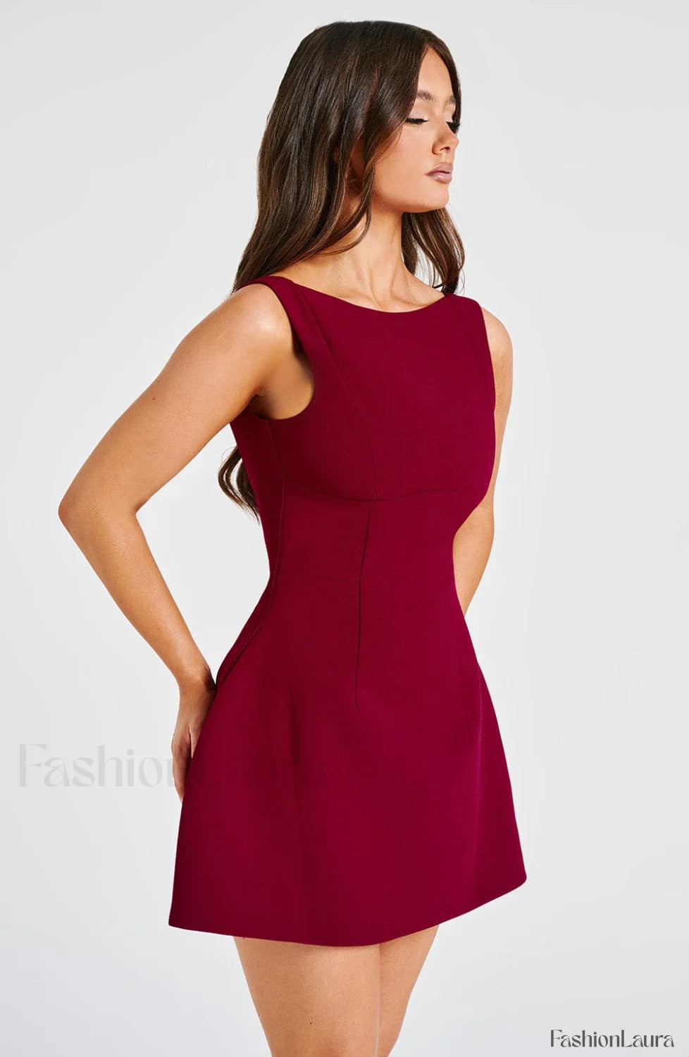 Alana Mini Graceful Dress Wine Dress