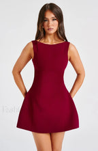 Alana Mini Graceful Dress Wine Dress