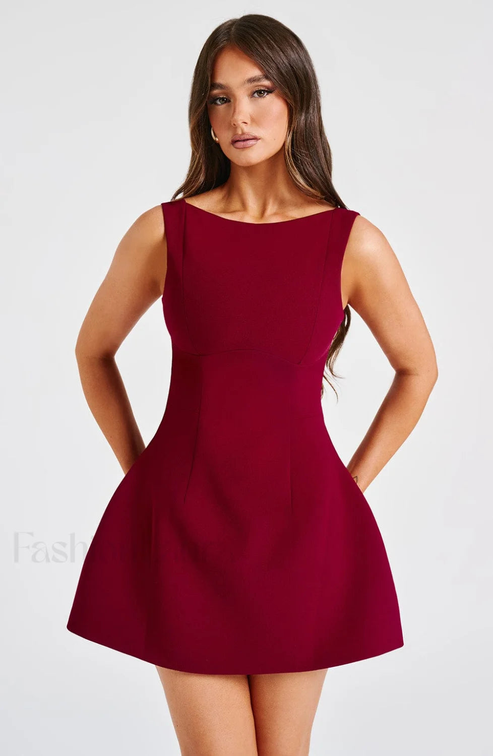 Alana Mini Graceful Dress Wine Dress