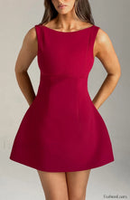 Alana Mini Graceful Dress Wine Dress