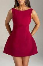 Alana Mini Graceful Dress Wine Dress