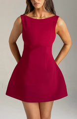 Alana Mini Graceful Dress Wine Dress
