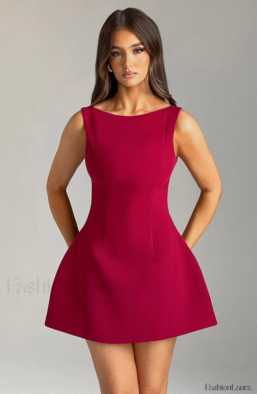 Alana Mini Graceful Dress Wine Dress