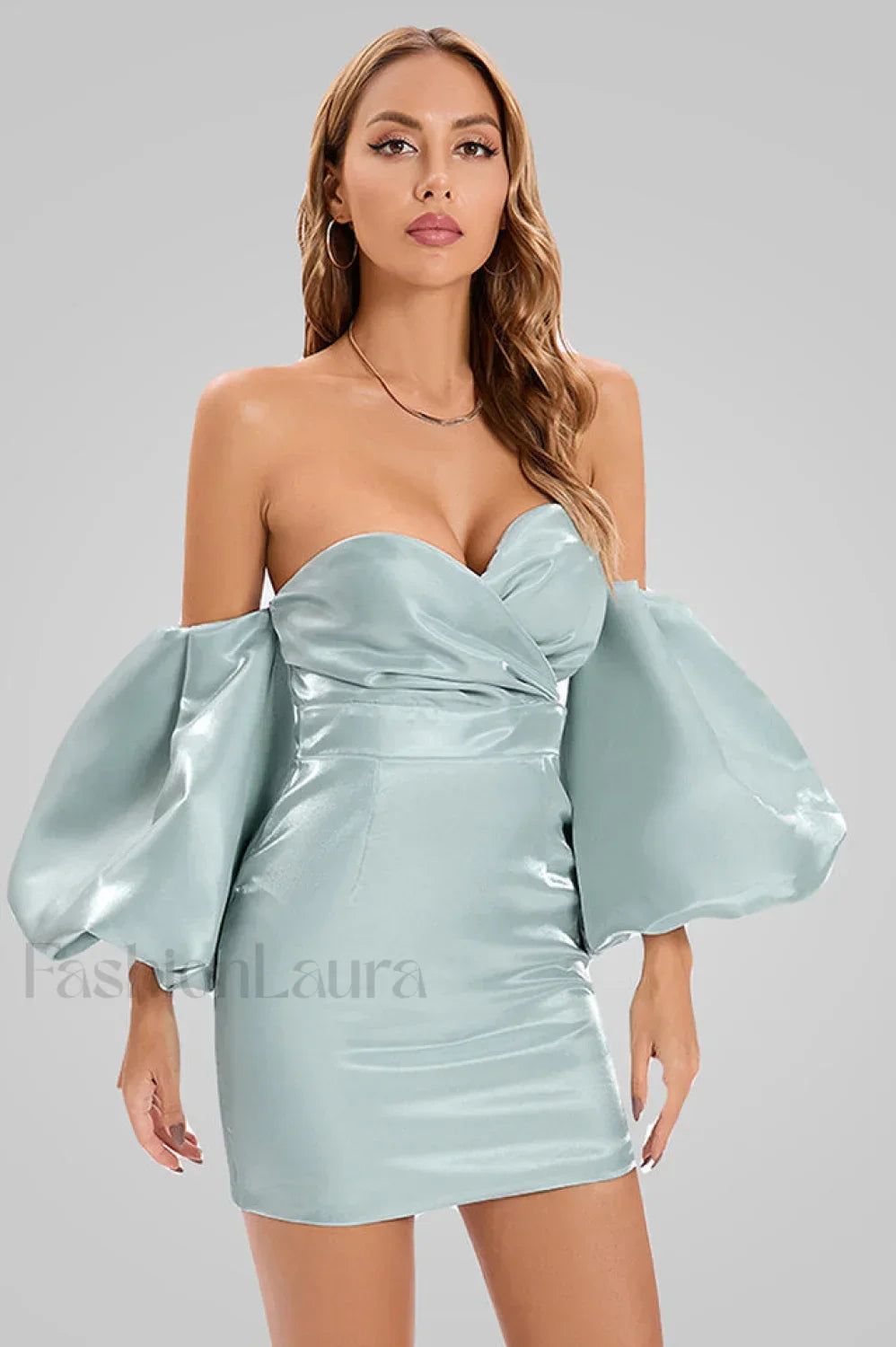 Alexandrine Puff Stylish Sleeve Mini Dress Secondary image