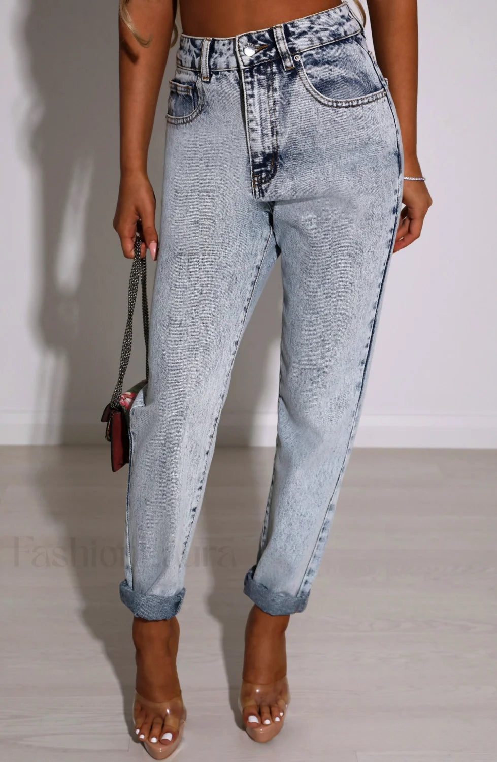 Ali Boyfriend Jeans Trendy Acid Blue Jeans