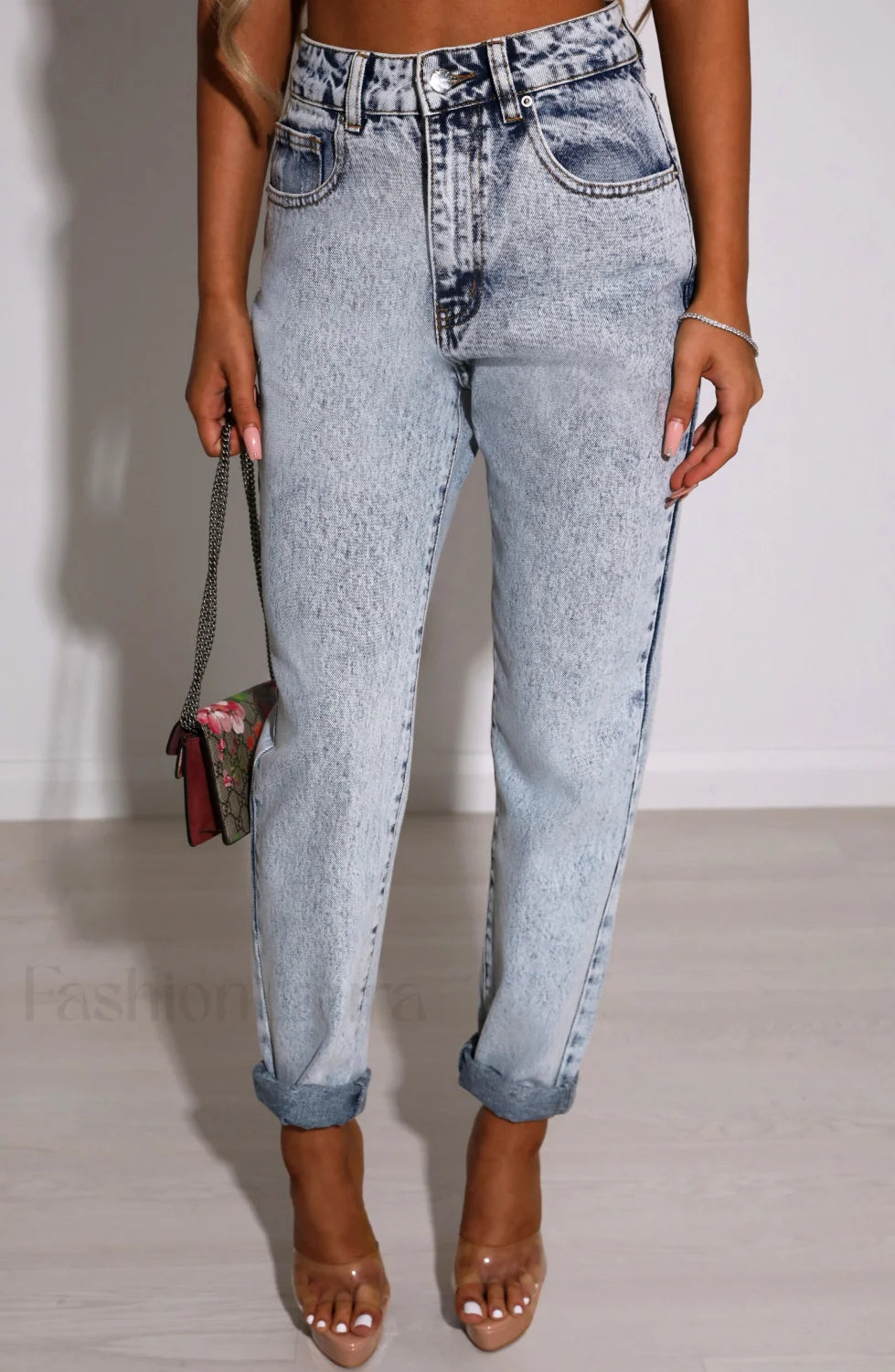 Ali Boyfriend Jeans Trendy Acid Blue Jeans