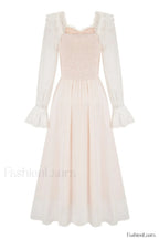 Aliana Floral Hollow Charming Long Sleeve Dress