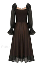 Aliana Floral Hollow Charming Long Sleeve Dress