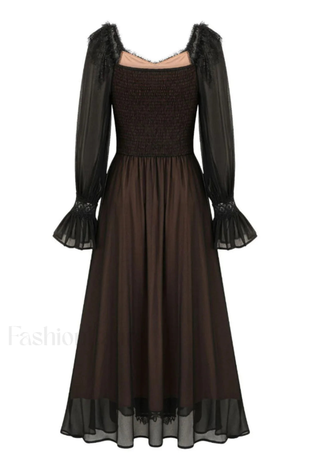 Aliana Floral Hollow Charming Long Sleeve Dress