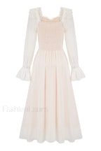 Aliana Floral Hollow Charming Long Sleeve Dress
