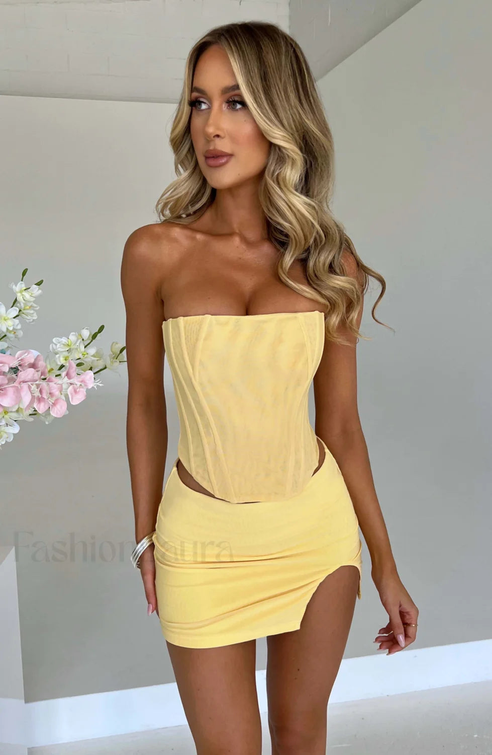 Alina Mini Graceful Skirt Lemon Skirt