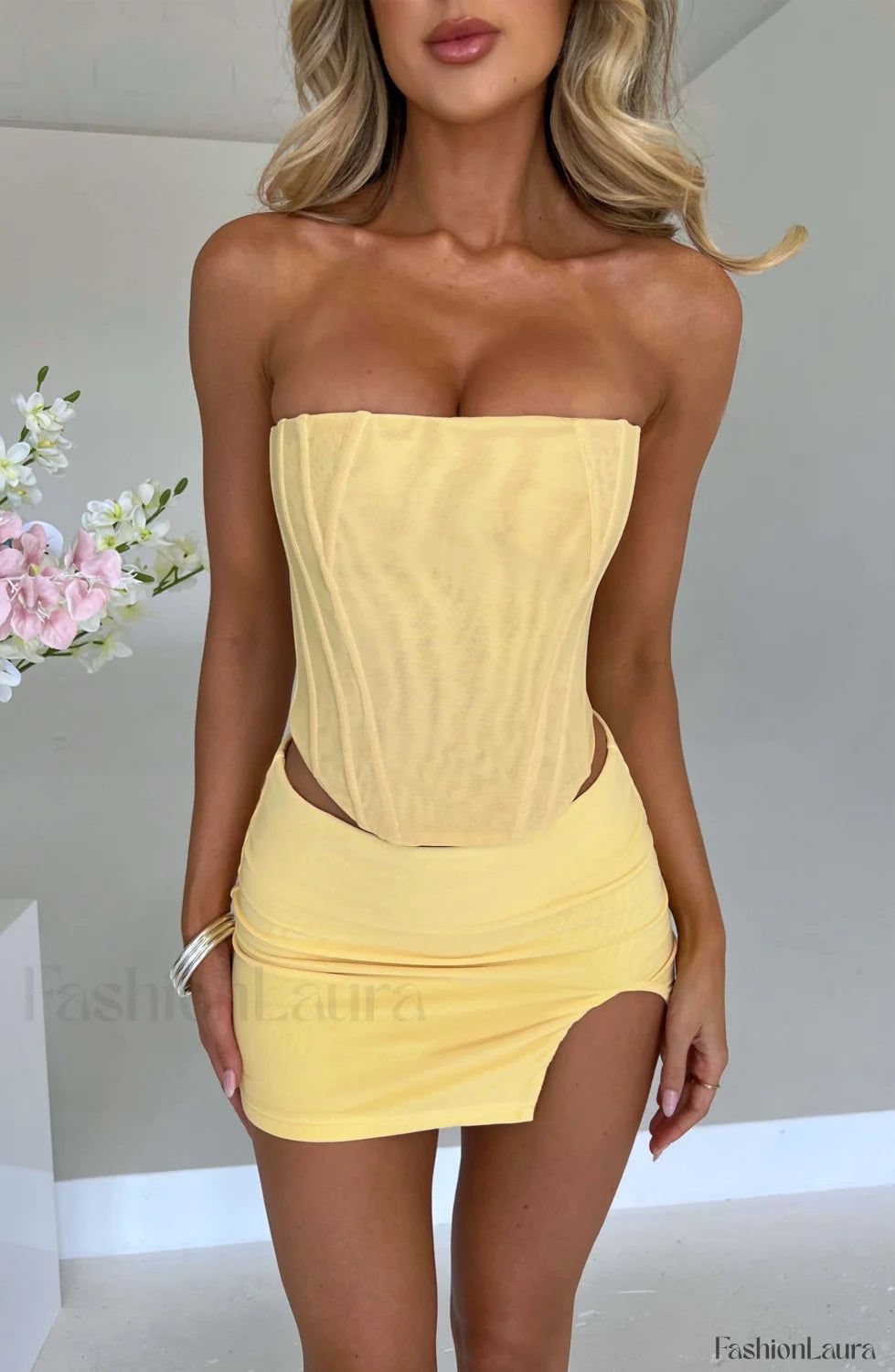 Alina Mini Graceful Skirt Lemon Skirt