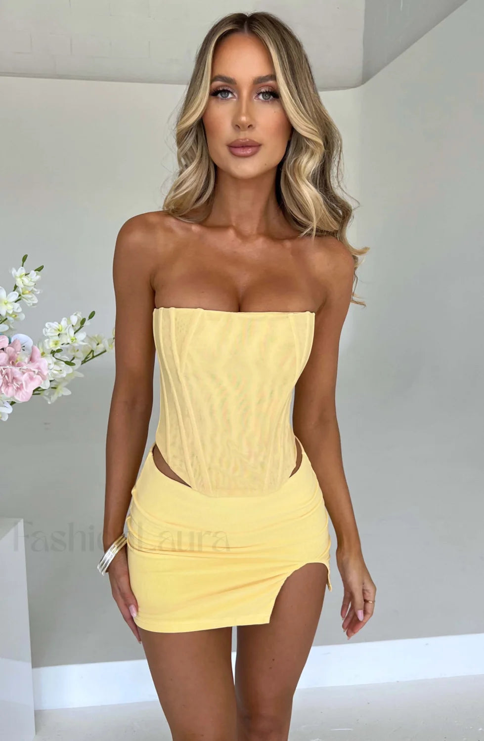 Alina Mini Graceful Skirt Lemon XS Skirt