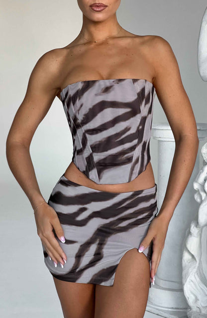 Alina Mini Skirt Trendy - Zebra Print