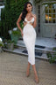 Alize Flower Stylish Embellished Maxi Dress XS / White