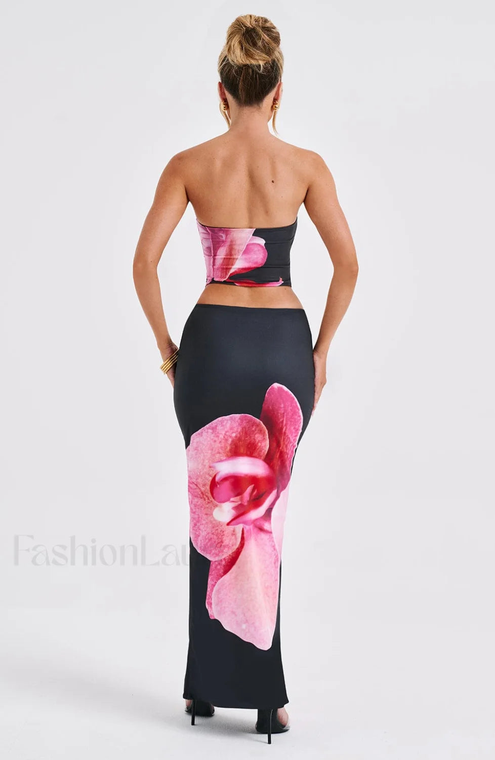 Allegra Maxi Skirt Trendy - Black Floral Print Secondary image